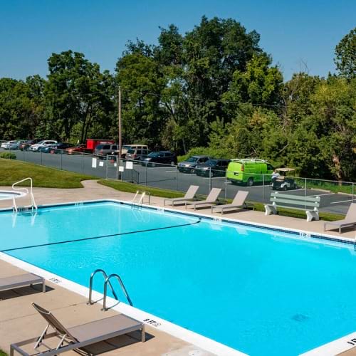 Large sparkling blue pool 